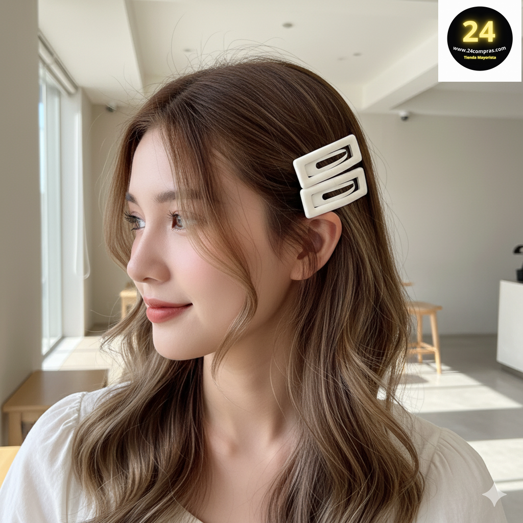 HEBILLAS PARA EL CABELLO EN BLANCO Y NEGRO X 10 UNIDADES - ZJ222106 - Imagen 2