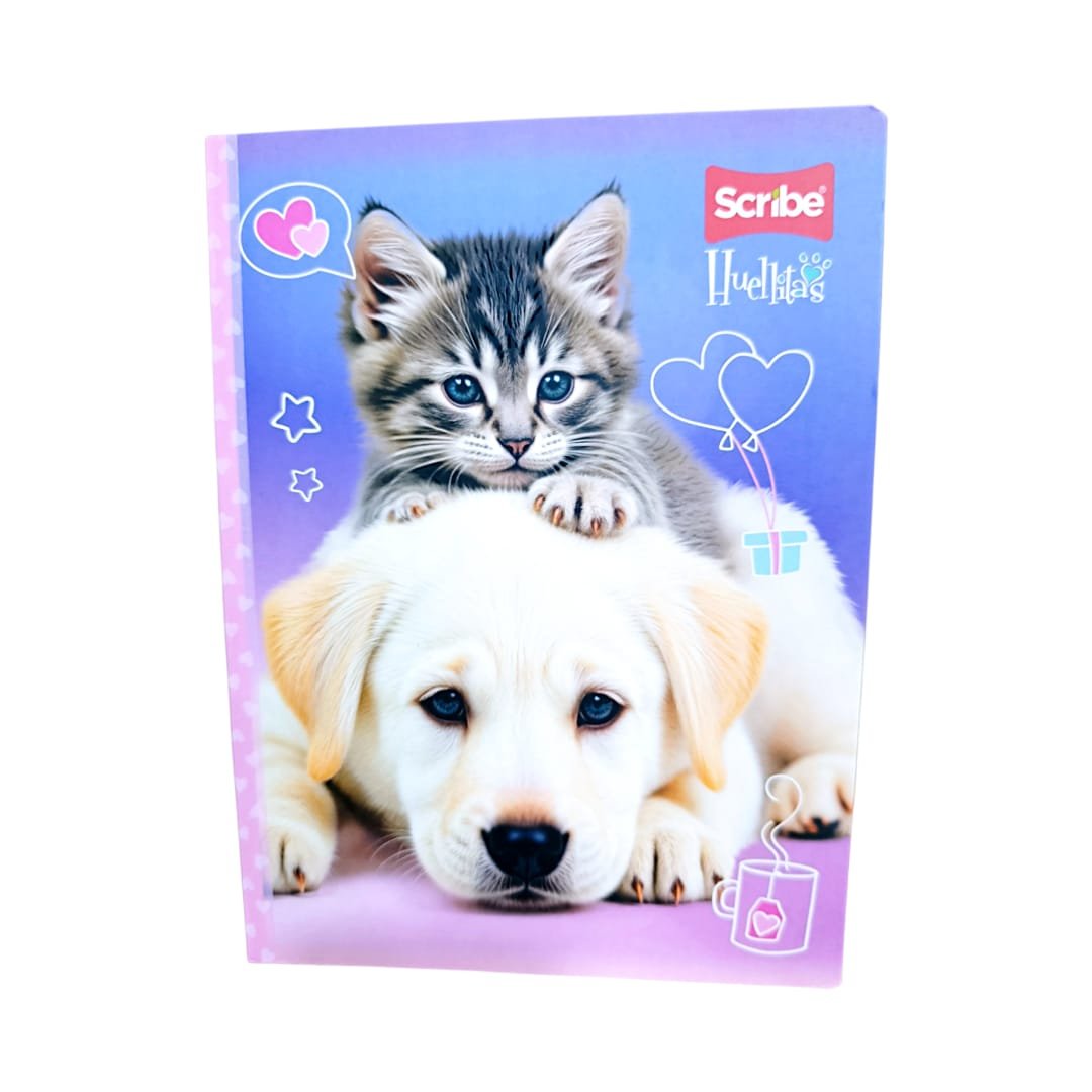 CUADERNO HUELLITAS NIÑA CUADRICULADO TAMAÑO REGULAR - SCRIBE 100 HOJAS - Imagen 2