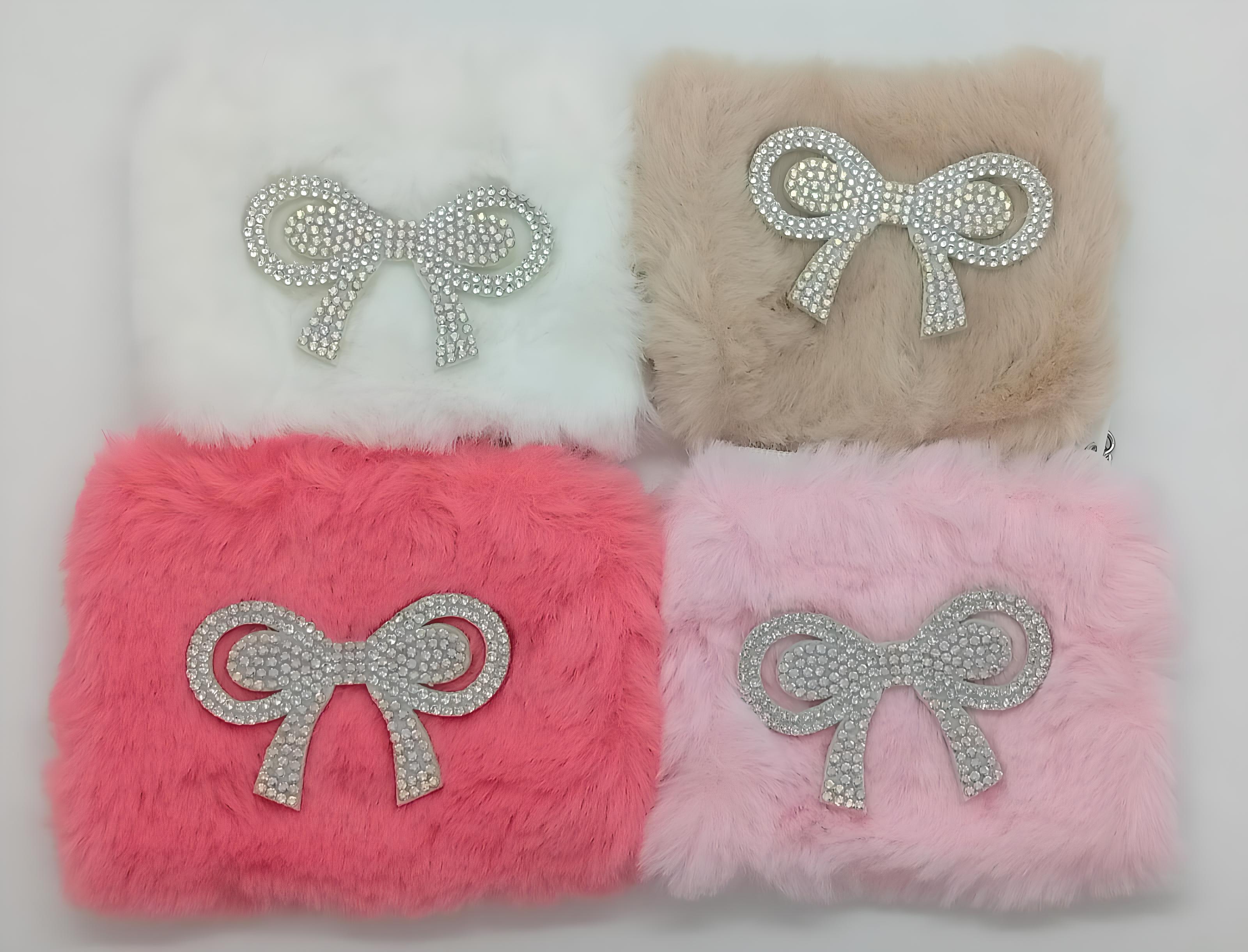MONEDEROS DE PELUCHE CON LAZO BRILLANTE ZJ223376 - Imagen 3