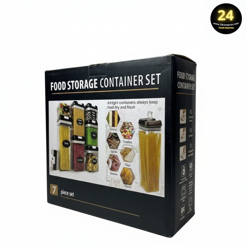 SET CONTENEDORES HERMÉTICOS PARA ALIMENTOS X  7 PIEZAS -  A-522 0786 - Imagen 3
