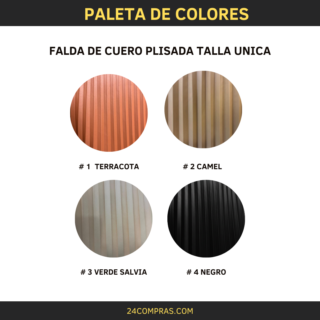 FALDA DE CUERO PLISADA TALLA UNICA - Imagen 4
