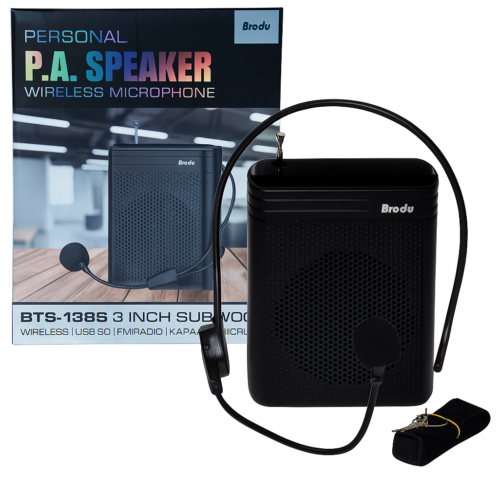 PARLANTE PORTÁTIL BRODU CON MICRÓFONO ALÁMBRICO BTS-1385 1000072 - Imagen 1