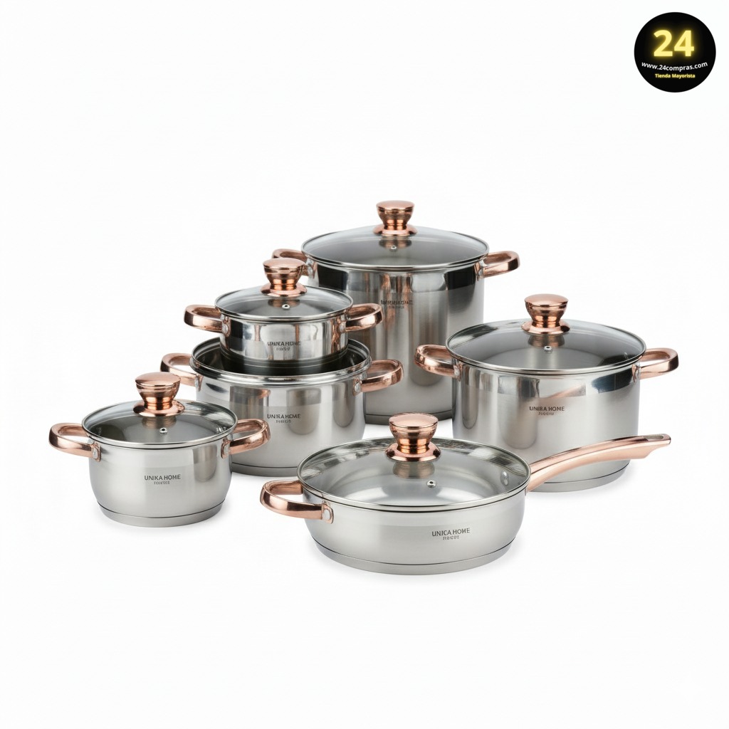 SET DE OLLAS Y SARTÉN DE ACERO UNIKA HOME - EB-8013 1000169 - Imagen 2