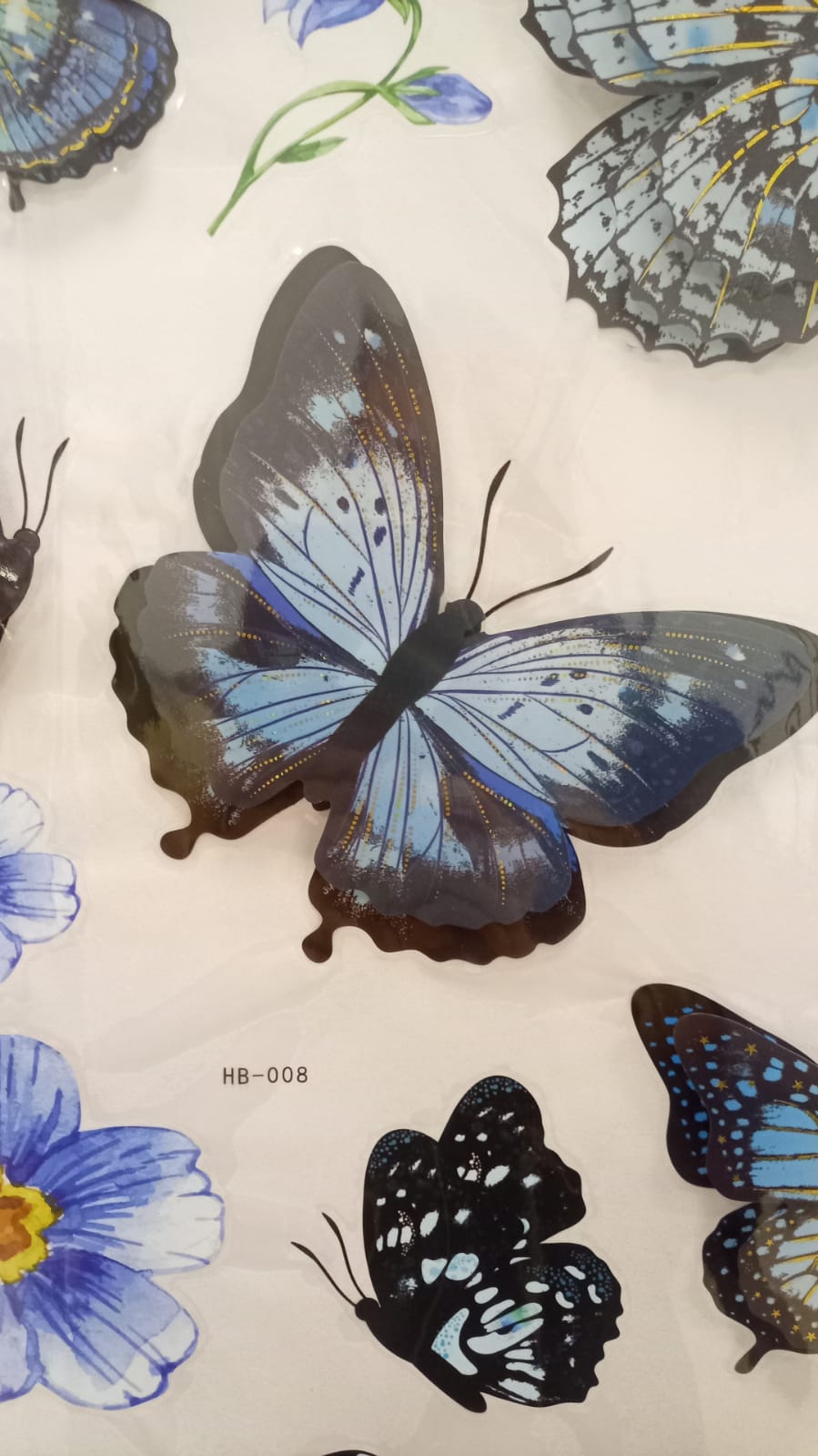 MARIPOSAS ADHESIVOS PARED X9 + 4 FLORES - HB-008  ZJ225453 - Imagen 2