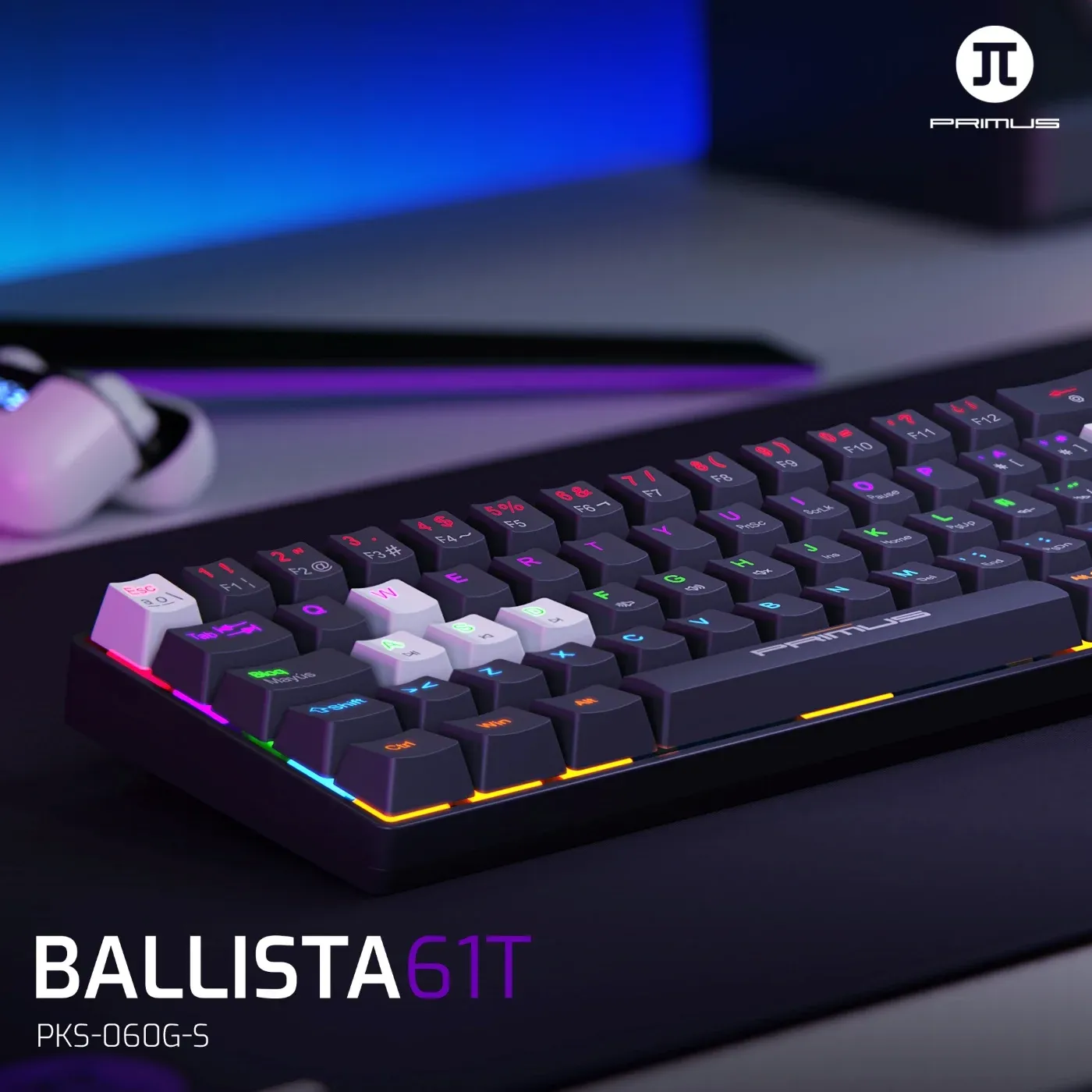 TECLADO MECÁNICO GAMER PRIMUS BALLISTA61T PKS-060G-S - Imagen 4