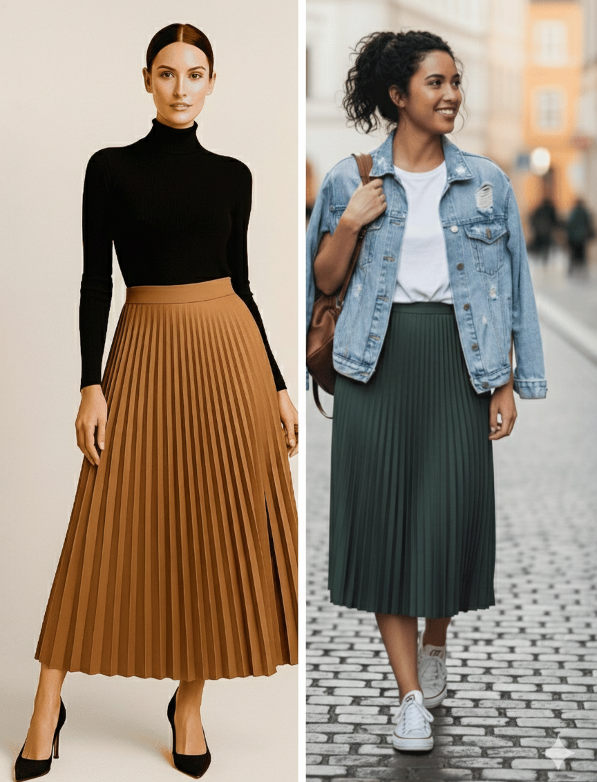 FALDA DE CUERO PLISADA TALLA UNICA - Imagen 2