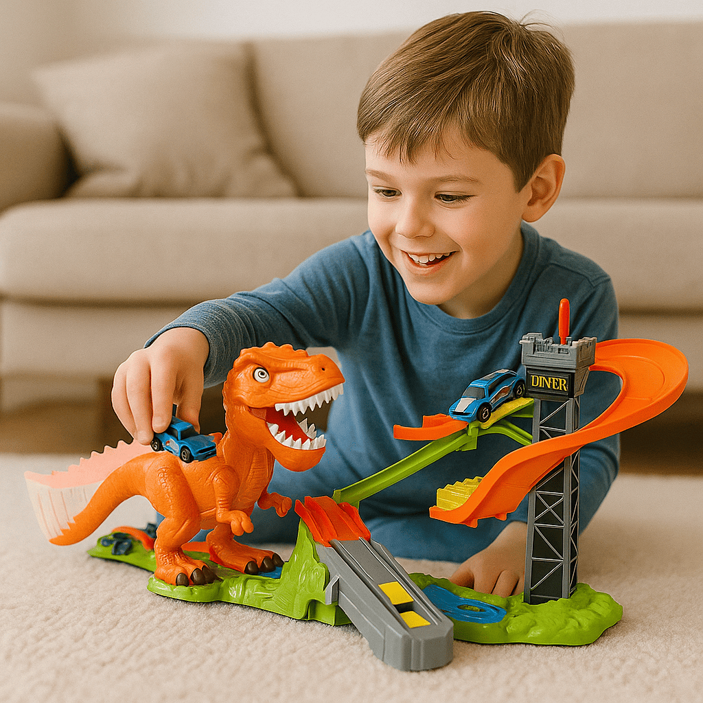PISTA DE DINOSAURIO CON LANZADOR DE AUTOS 8899-91 - Imagen 1