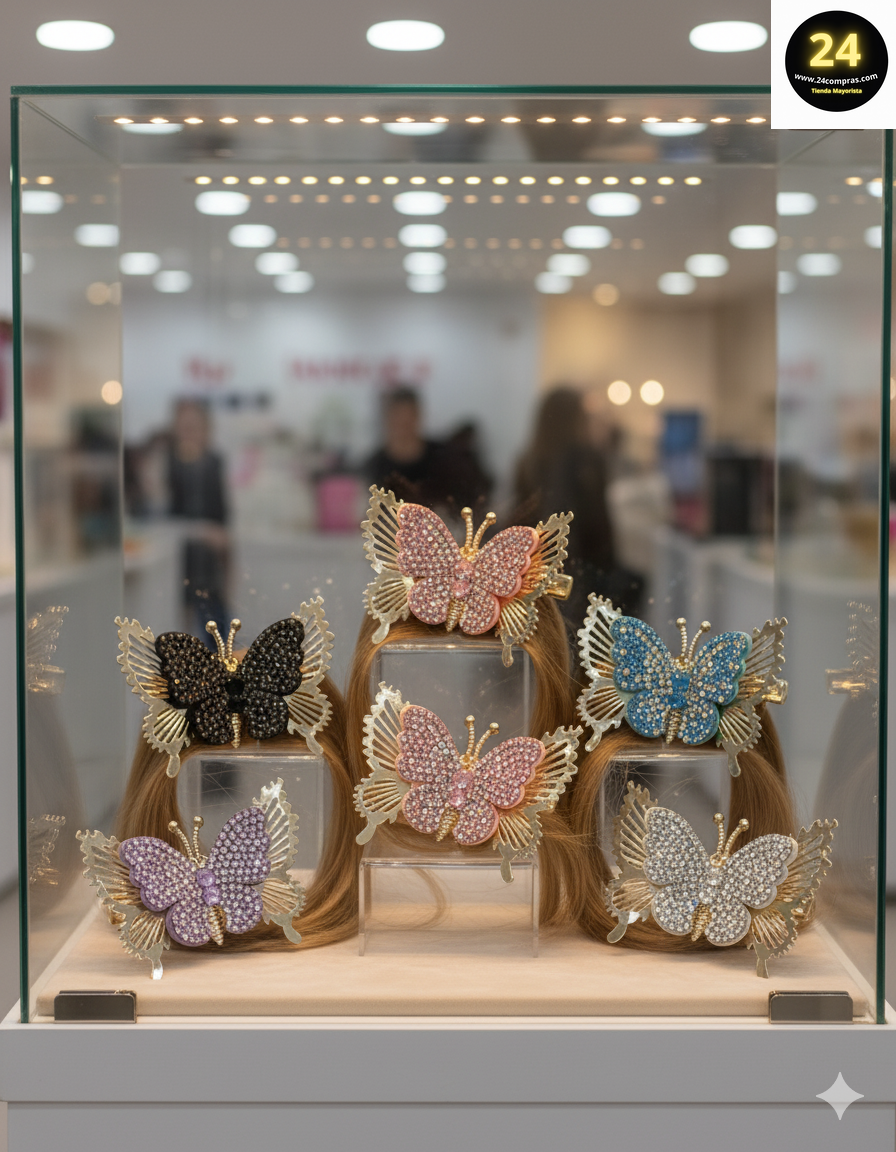 HEBILLAS PARA EL CABELLO MARIPOSAS CON PEDRERÍA ZJ225550 - Imagen 2