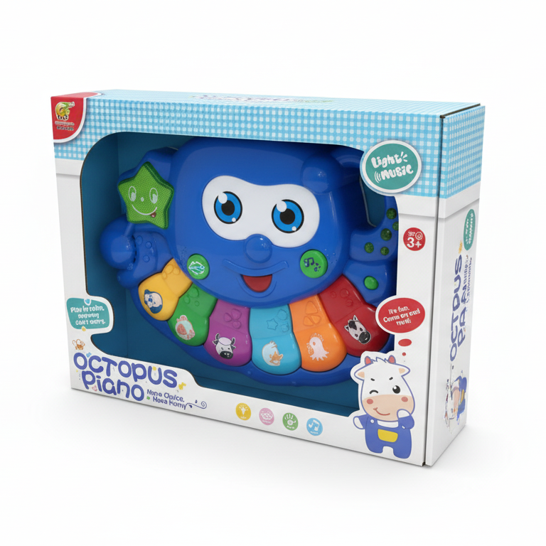 PIANO MUSICAL PULPO FELIZ PARA BEBÉS Y NIÑOS PEQUEÑOS 6688