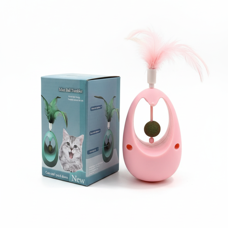 JUGUETES INTERACTIVOS DE PLUMAS PARA GATOS BASE DE JUEGO CON PELOTA - MP0316 - Imagen 2