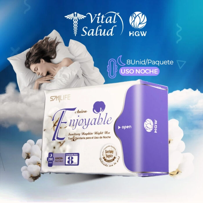 TOALLA HGW SANITARIA NOCHE ENJOYABLE CONTENIDO 8 UNIDADES - 6950225101263 - Imagen 3
