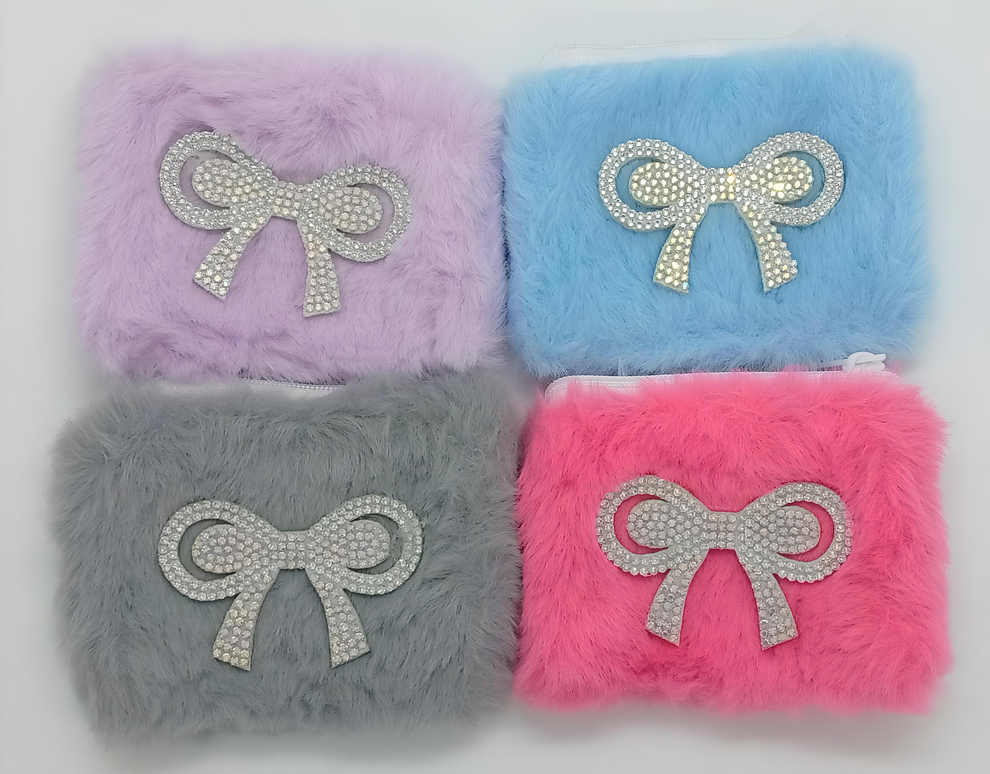 MONEDEROS DE PELUCHE CON LAZO BRILLANTE ZJ223376 - Imagen 2