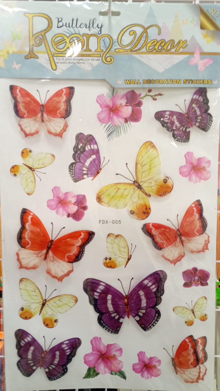 MARIPOSAS ADHESIVOS PARED X13 + 6FLORES - FDX-005  ZJ225455 - Imagen 1