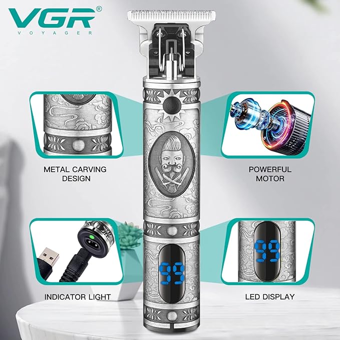 MÁQUINA DE CORTE HOMBRE VGR V-228 PLATEADA 1000066 - Imagen 3