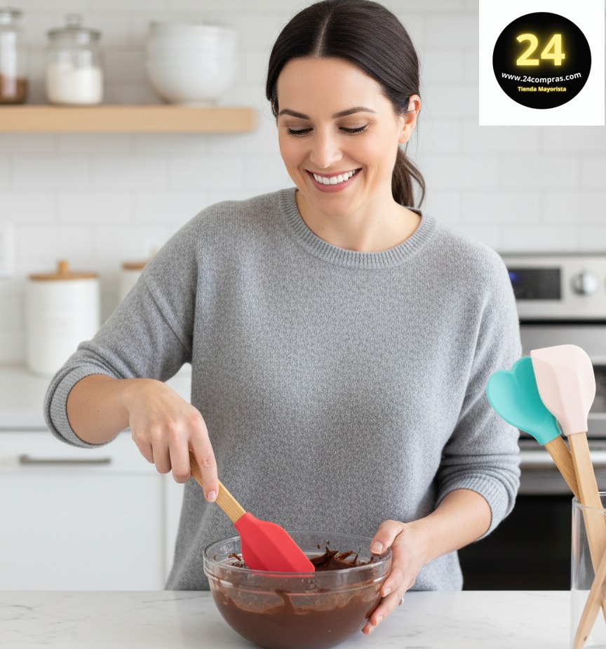 CUCHARA COCINA MADERA CON SILICONA - ZJ224159 - Imagen 1