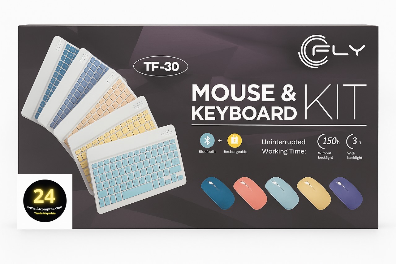COMBO DE MINI TECLADO DE COLORES CON MOUSE - TF-30