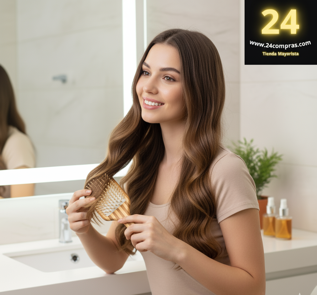 CEPILLO DE BAMBÚ PARA CABELLO – DISEÑO NATURAL   ZJ224711 - Imagen 1