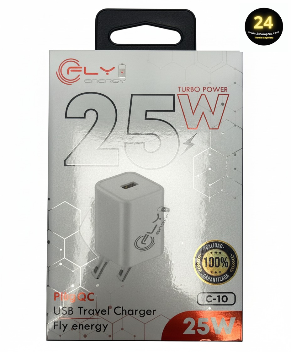 CARGADOR DOBLE PUERTO  USB + USB-C PD  -  C-10 - Imagen 3