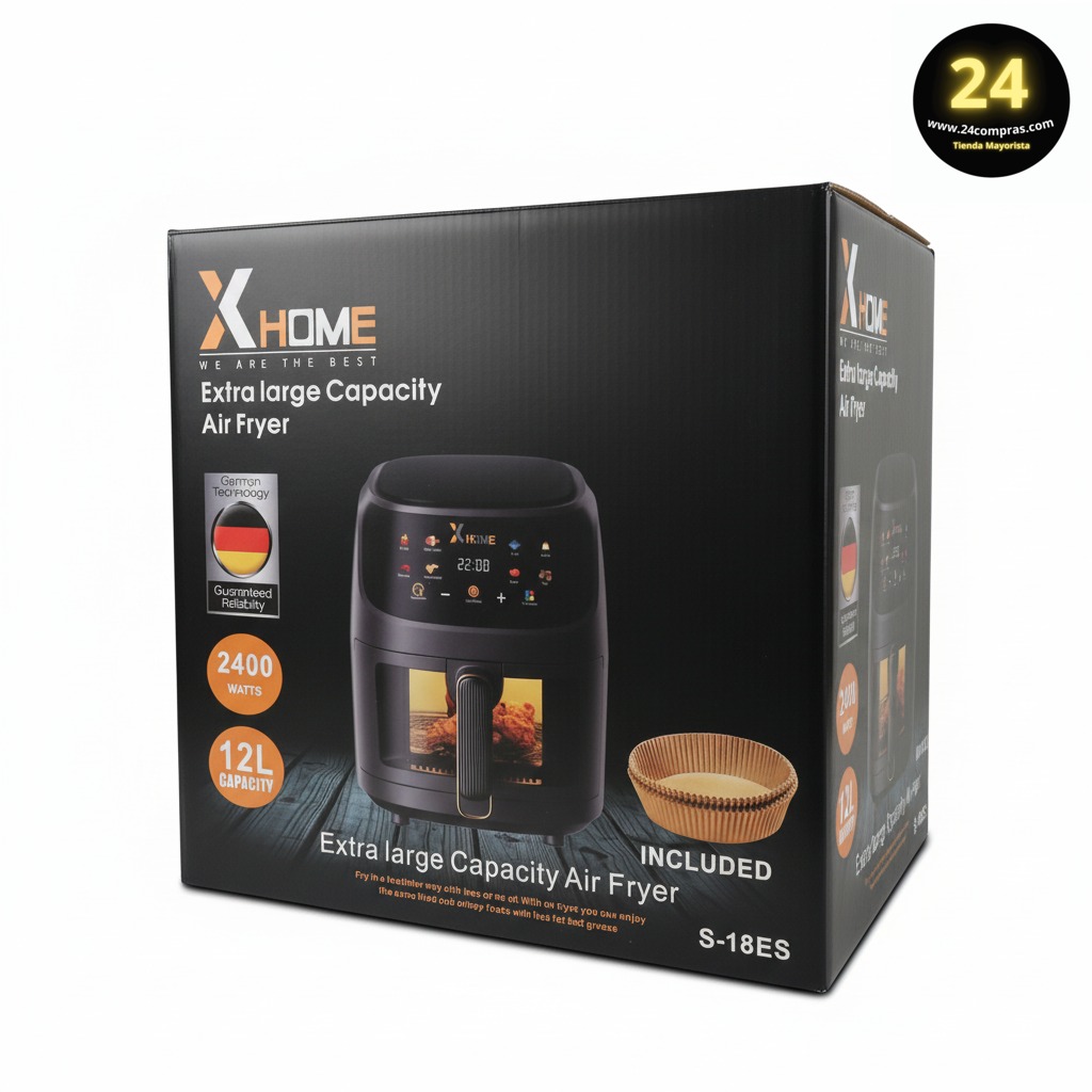 FREIDORA DE AIRE EXTRA GRANDE X12 LITROS HOME S-18ES 1000166 - Imagen 3