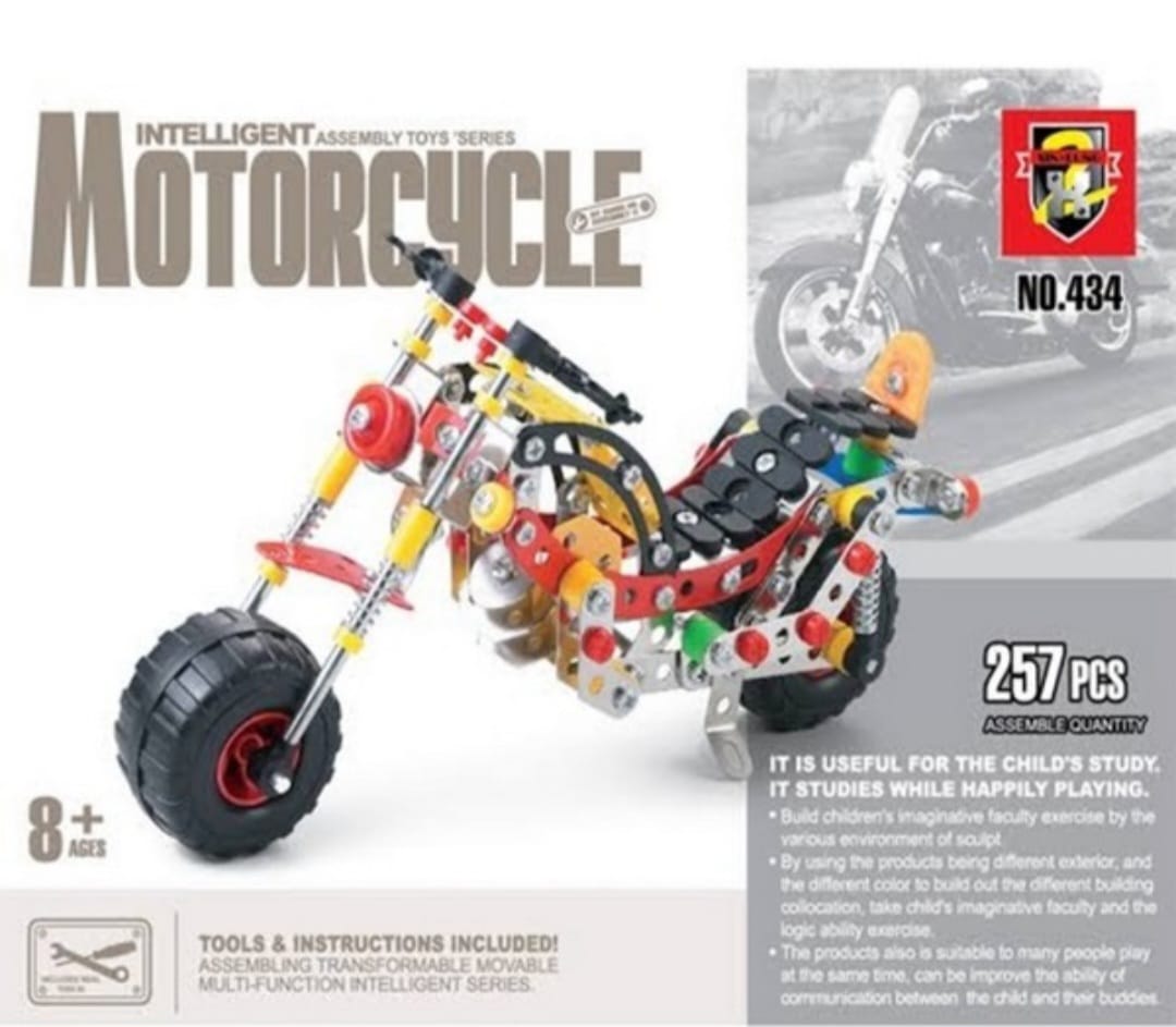 JUEGO ENSAMBLE DE 257 PIEZAS METALICAS MOTOCICLETA 434 - Imagen 1