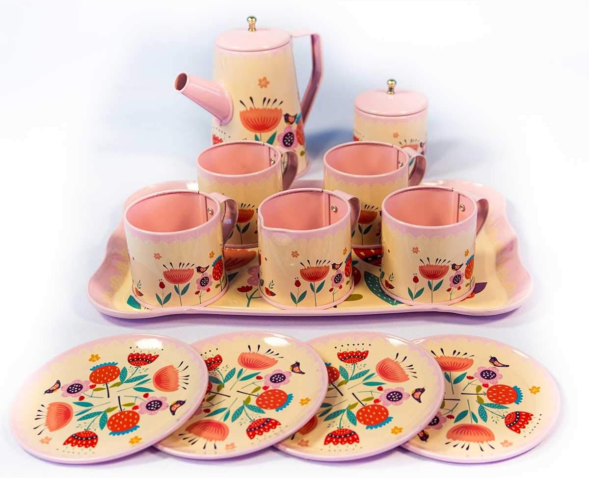 JUEGO DE TE METALICO LUPTOYS CHILDERN TIN TEA SET VAJILLA- 998A - Imagen 2