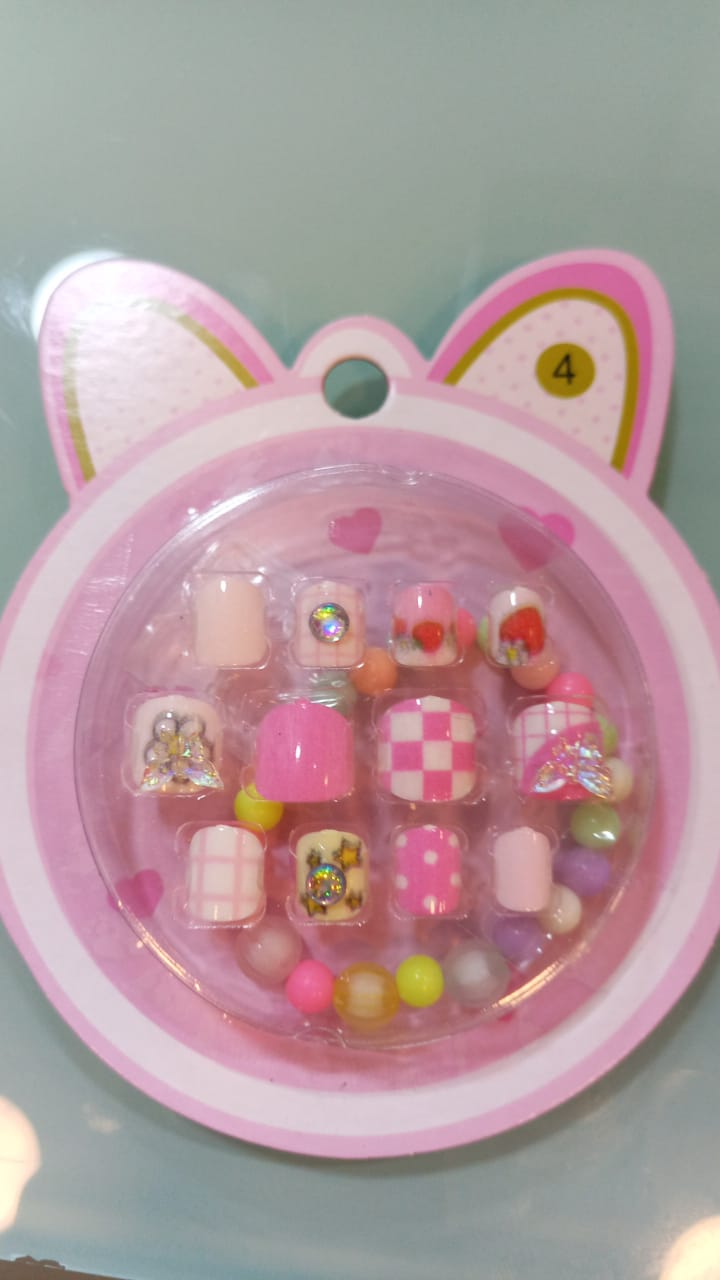 UÑAS POSTIZAS AUTOADHESIVAS 12 PIEZAS + PULSERA OREJAS PUNTA 4 - FAN-538 - Imagen 1