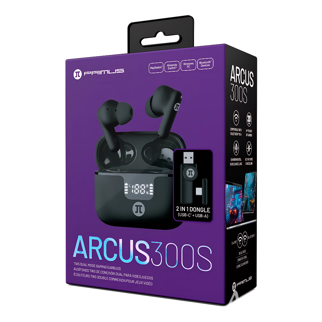 AUDÍFONOS GAMER INALÁMBRICOS ARCUS 300S – PWH-300BK - Imagen 1