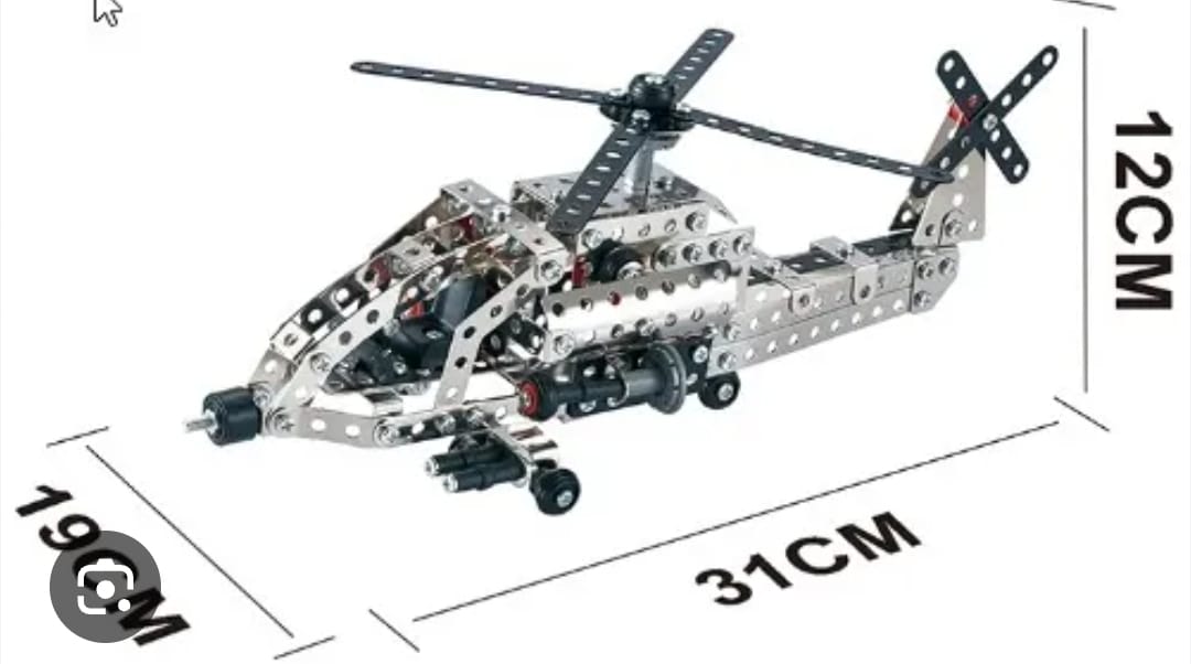 JUGUETE DE ENSAMBLE APACHE 311 PIEZAS METALICAS HELICOPTERO 530 - Imagen 3