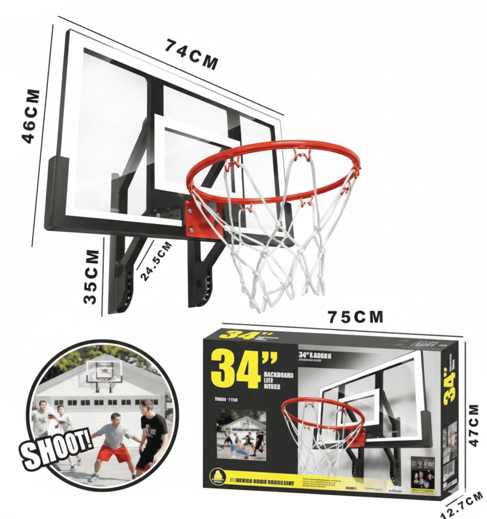 TABLERO BALONCESTO DE 34" -  666-AHE6A
