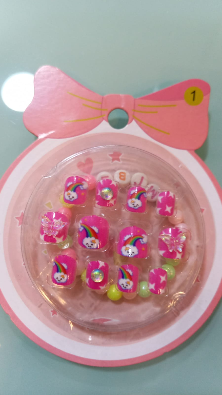 UÑAS POSTIZAS AUTOADHESIVAS 12 PIEZAS + PULSERA MOÑO 1 - FAN-538 - Imagen 1
