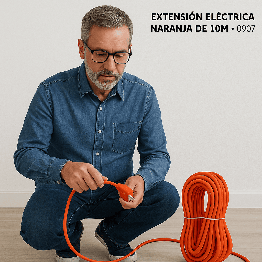 EXTENSIÓN ELÉCTRICA NARANJA DE 10M - 0907 - Imagen 1