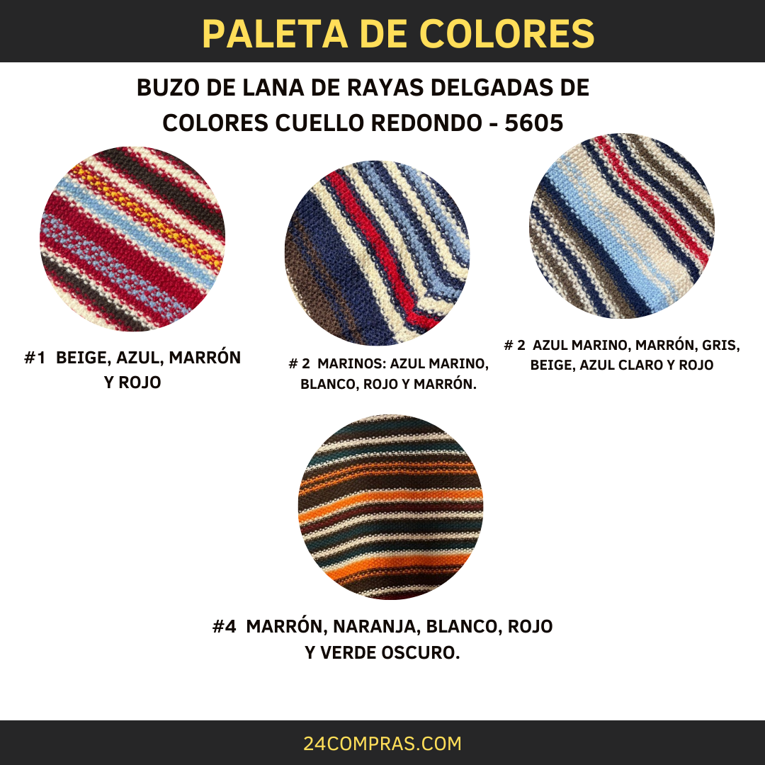 BUZO DE LANA DE RAYAS DELGADAS DE COLORES CUELLO REDONDO - 5605 - Imagen 3
