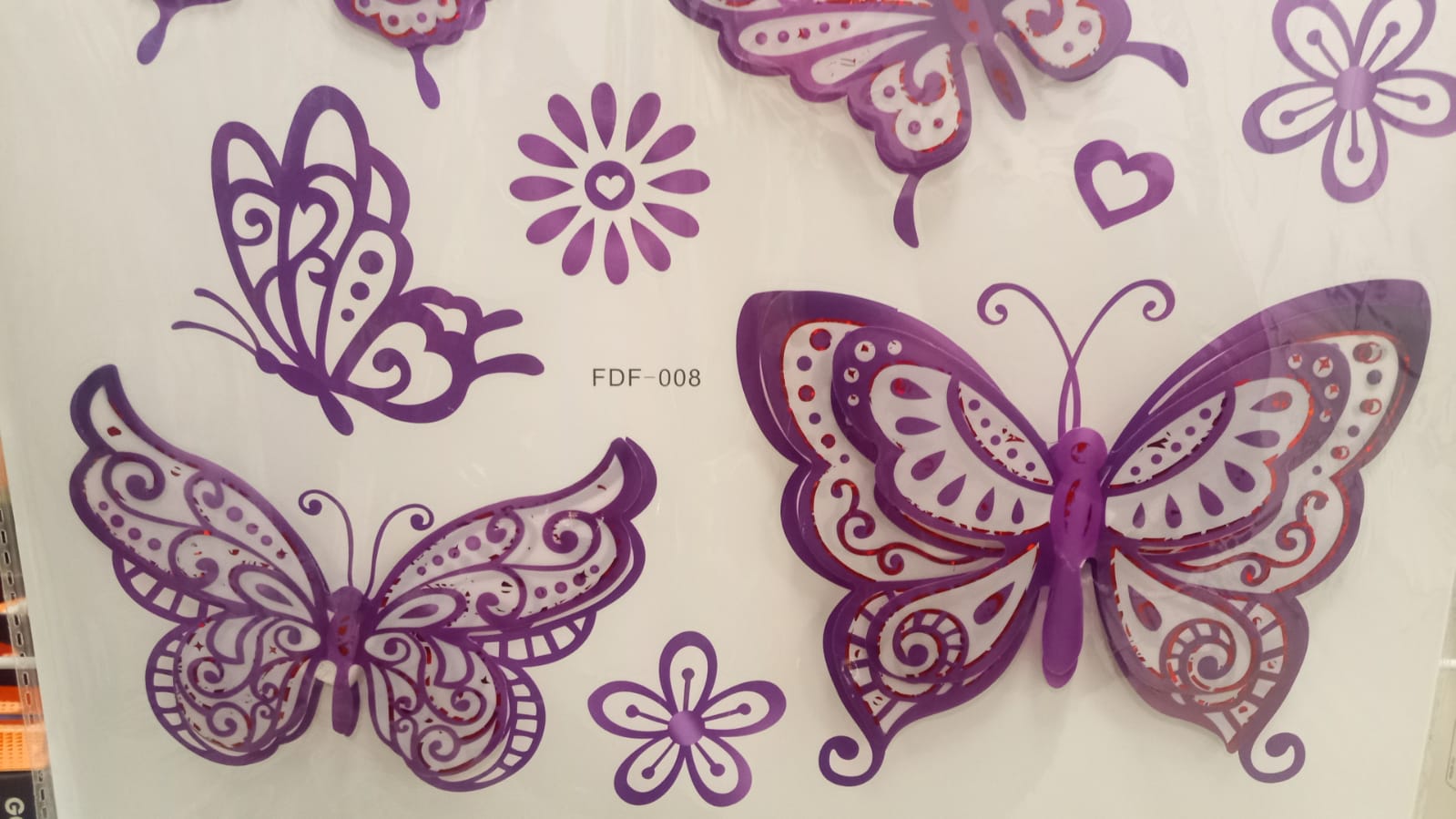 MARIPOSAS ADHESIVOS PARED X11 + 9 ADORNOS - FDF-008  ZJ225454 - Imagen 3