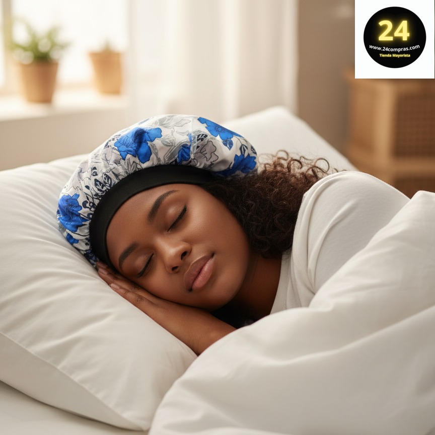 GORRO DE NOCHE DE SATÍN ESTAMPADO  ZJ230837 - Imagen 1