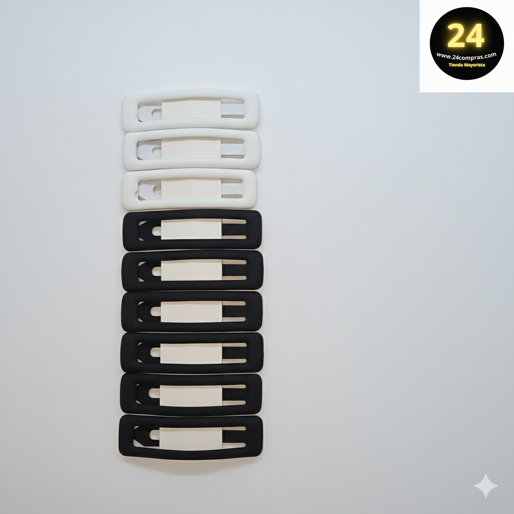 HEBILLAS PARA EL CABELLO EN BLANCO Y NEGRO X 10 UNIDADES - ZJ222106 - Imagen 3