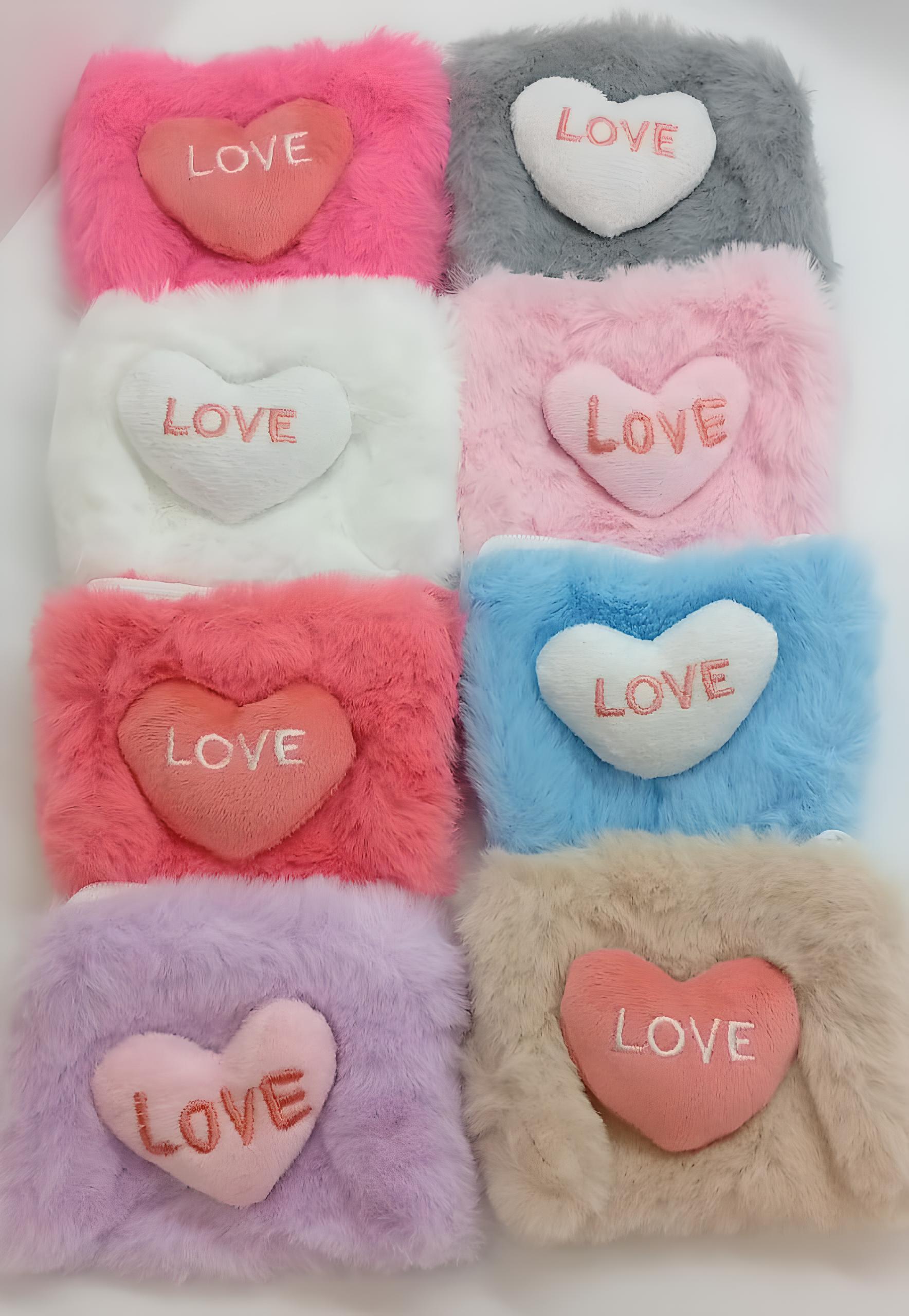MONEDEROS DE PELUCHE CON CORAZÓN LOVE ZJ223385 - Imagen 1