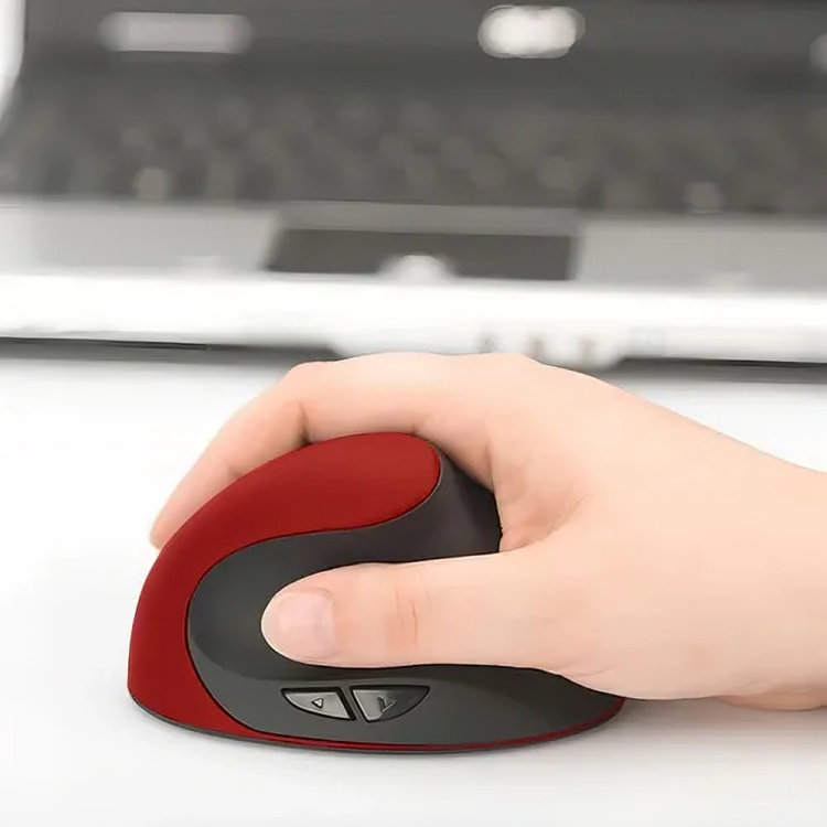 MOUSE ERGONÓMICO VERTICAL INALÁMBRICO ROJO - WB882 - Imagen 1