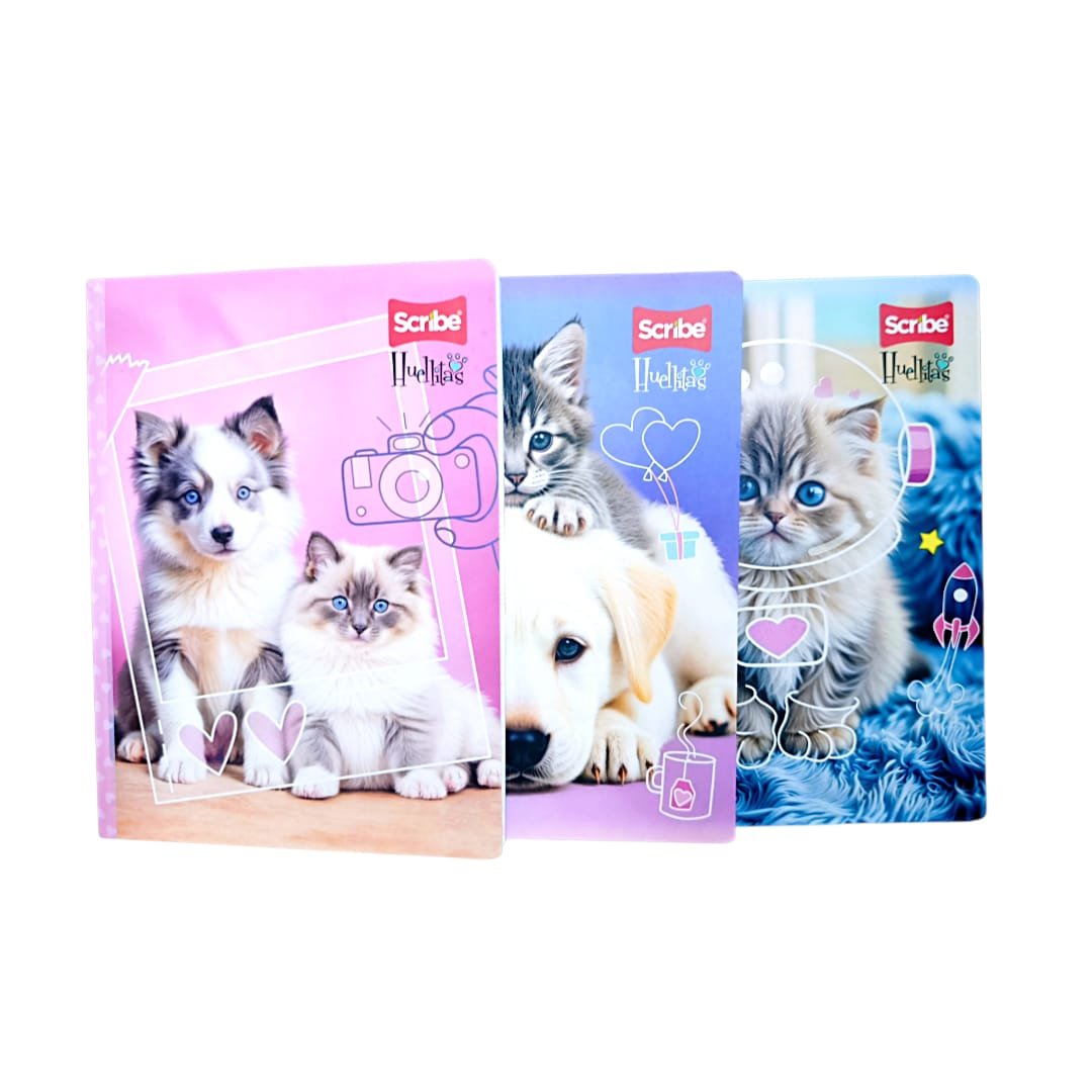 CUADERNO HUELLITAS NIÑA CUADRICULADO TAMAÑO REGULAR - SCRIBE 100 HOJAS - Imagen 3