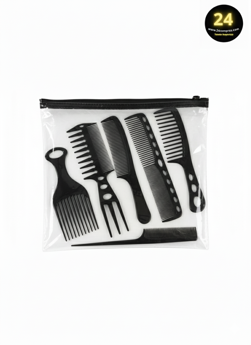 KIT DE 6 PEINES LISOS PARA EL CABELLO ZJ220857 - Imagen 2