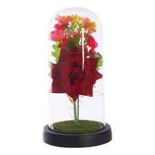 ROSA ARTIFICIAL CON BOUQUET EN CÚPULA CON LUZ LED  9X9X15 - JBL0069 - Imagen 2
