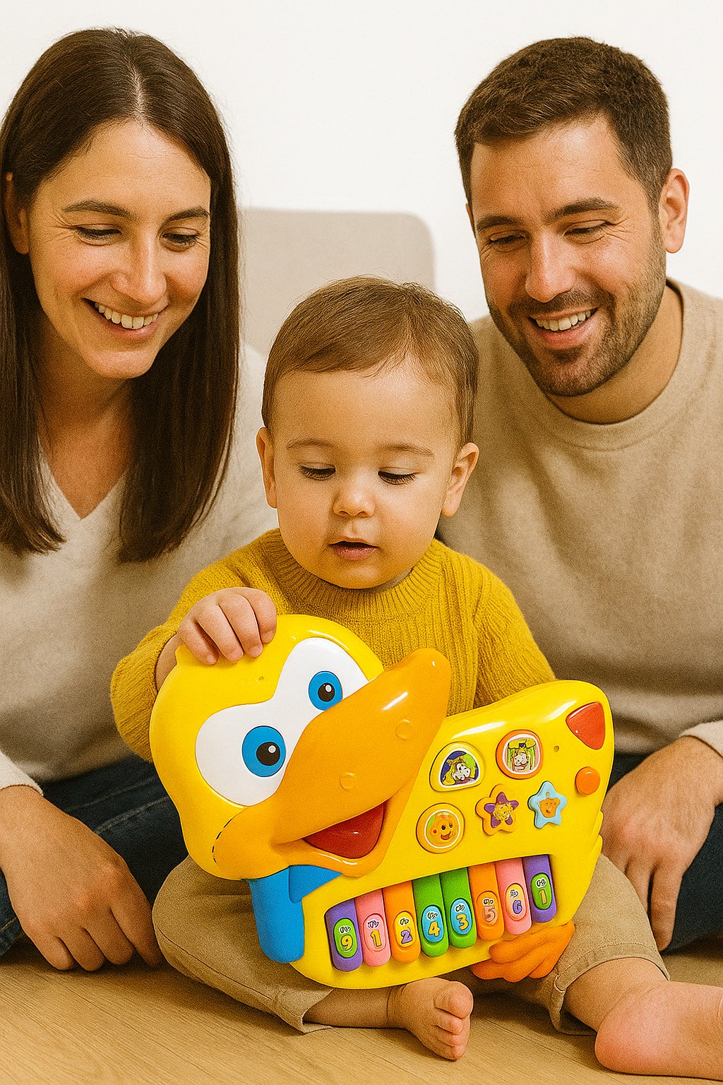 PATO PIANO MUSICAL INFANTIL FORMA DE PATO 2233 - Imagen 1