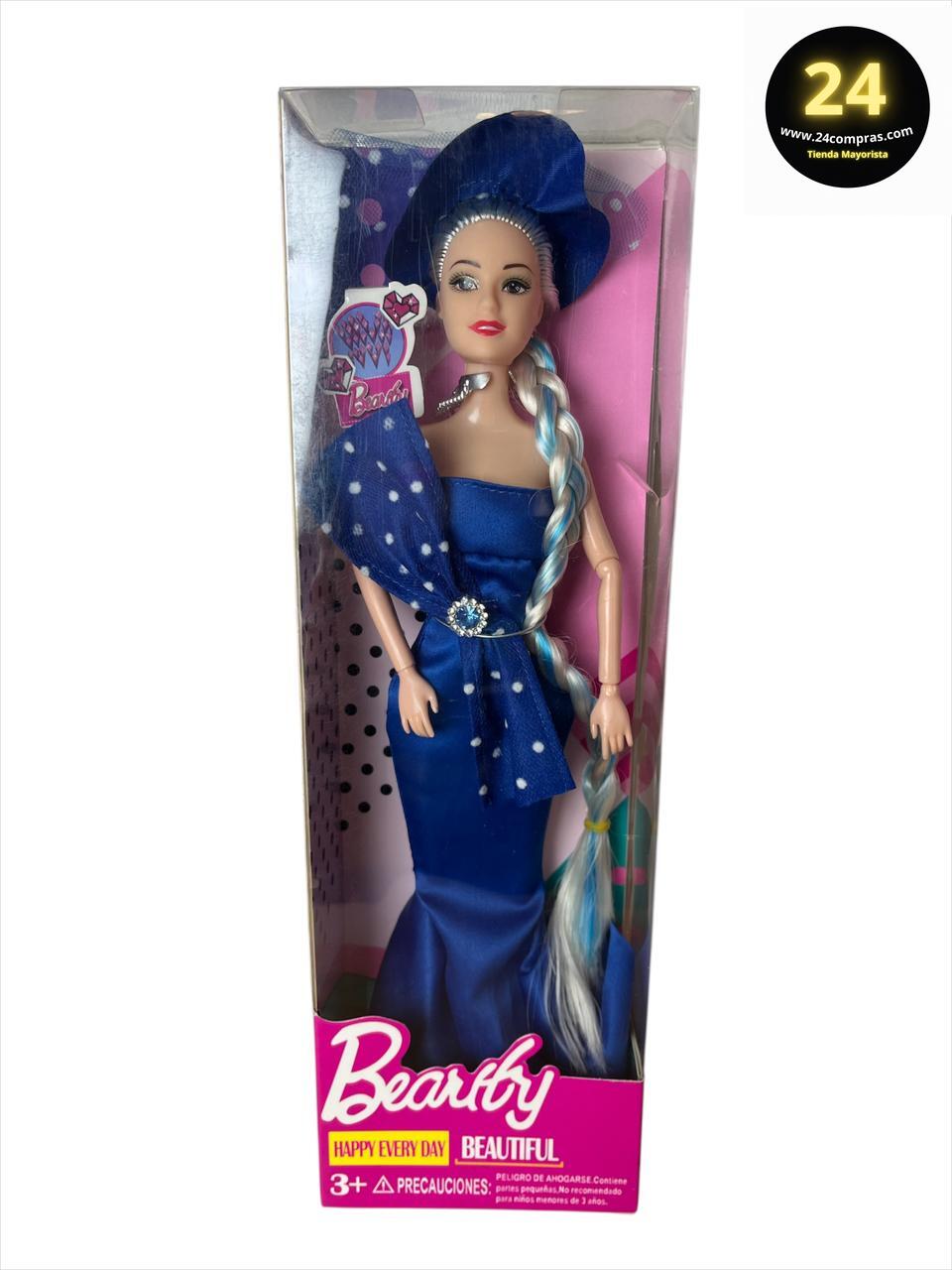 MUÑECA COLECCIÓN VESTIDO DE GALA AZUL O ROJO O LILA -  588F - Imagen 3