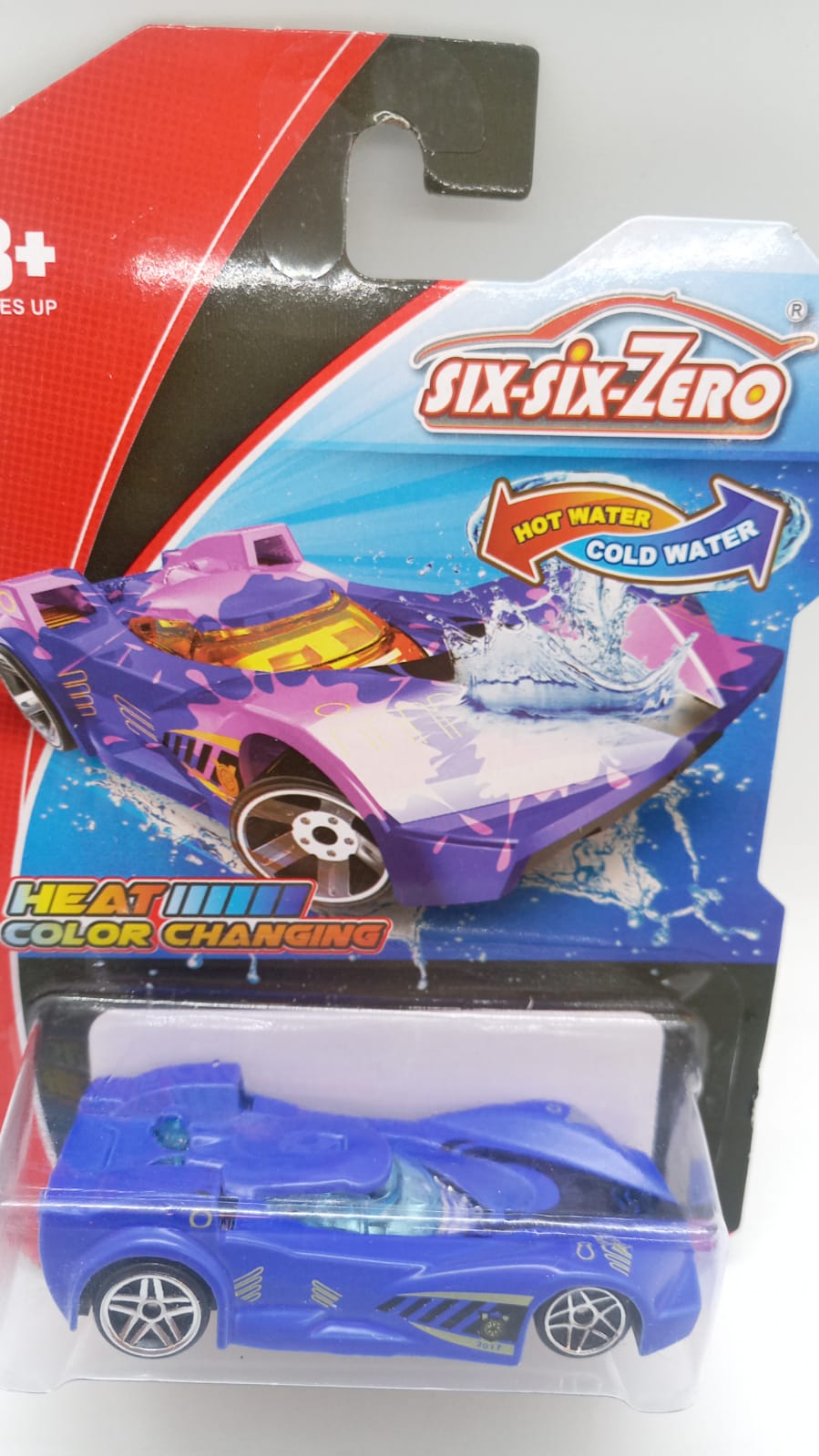 AUTO DE CARRERAS AZUL CAMBIA DE COLOR AGUA FRIA/CALIENTE  1:64  -  660-S65 - Imagen 1