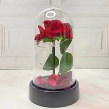ROSA ARTIFICIAL EN CÚPULA CON LUZ LED  9X9X15 - JBL0068 - Imagen 3