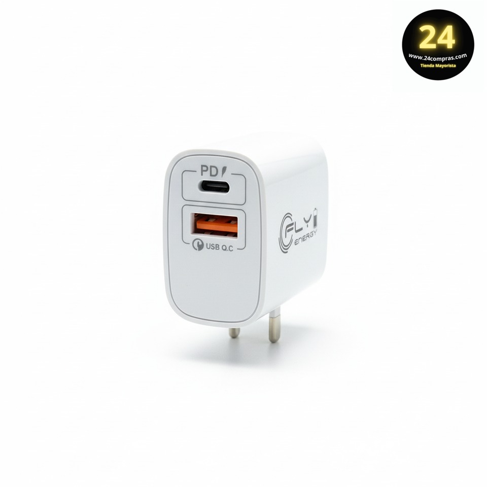 CARGADOR DOBLE PUERTO  USB + USB-C PD  -  C-10 - Imagen 2